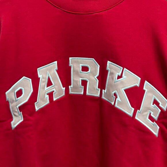 Parke OG Classic Crew Neck School Style | Deep Red with Peony-Colored Letters 🎒 - Picture 3 of 9